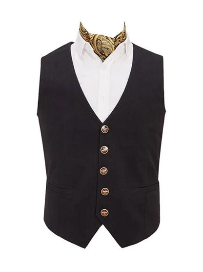 Light Khaki 3 Piece Notch Lapel Suit With Dark Coffee Waistcoat