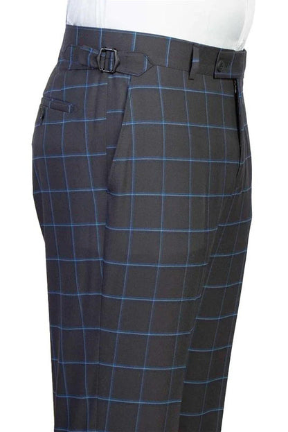 Dark Gray 3 Piece Luxurious Plaid Peaked Lapel Suit