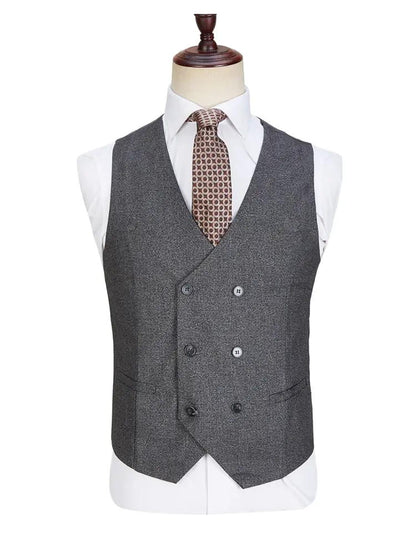 Grey Casual Peak Lapel Single Breasted Suit