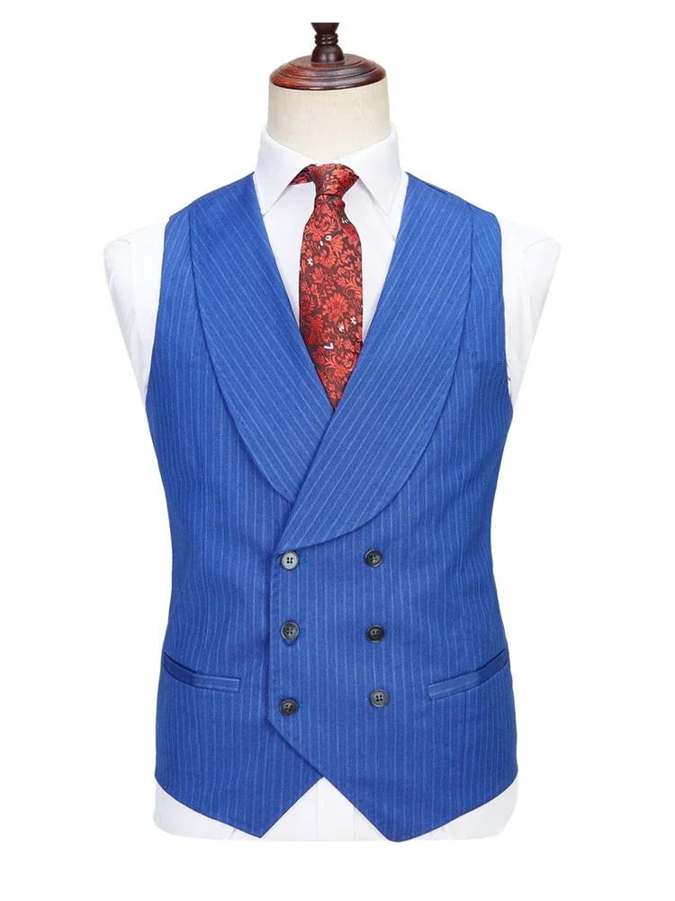 Blue Pinstripe Slim Fit 3 Piece Suit