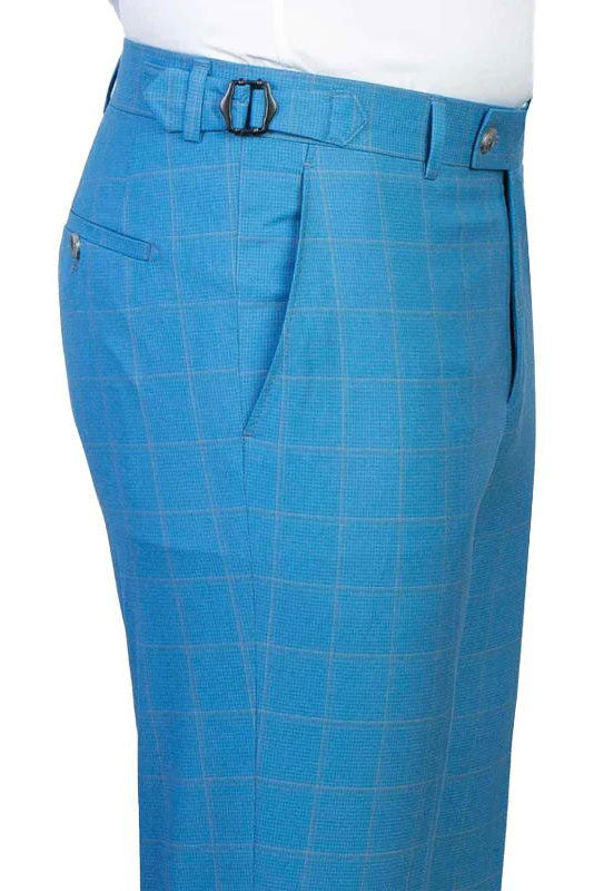 Windowpane Peak Lapel Single-breasted Suit