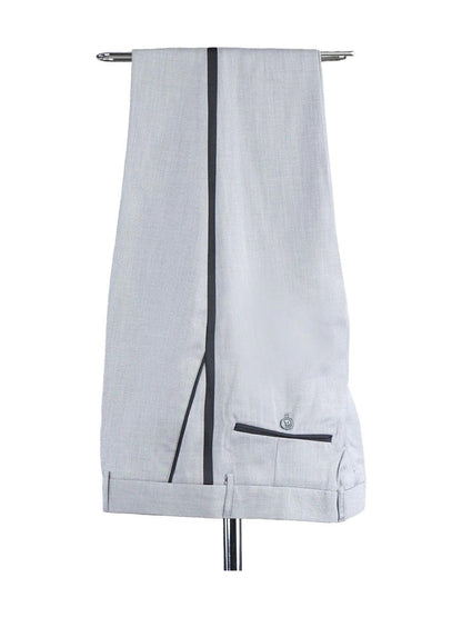 Light Grey 3 Piece Black Satin Lapel Suits