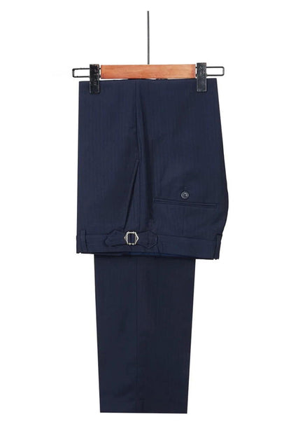Dark Blue Pinstripe Slim Fit 3 Piece Suit