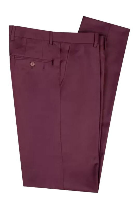 Burgundy Peak Lapel Men's 3 Piece Suit