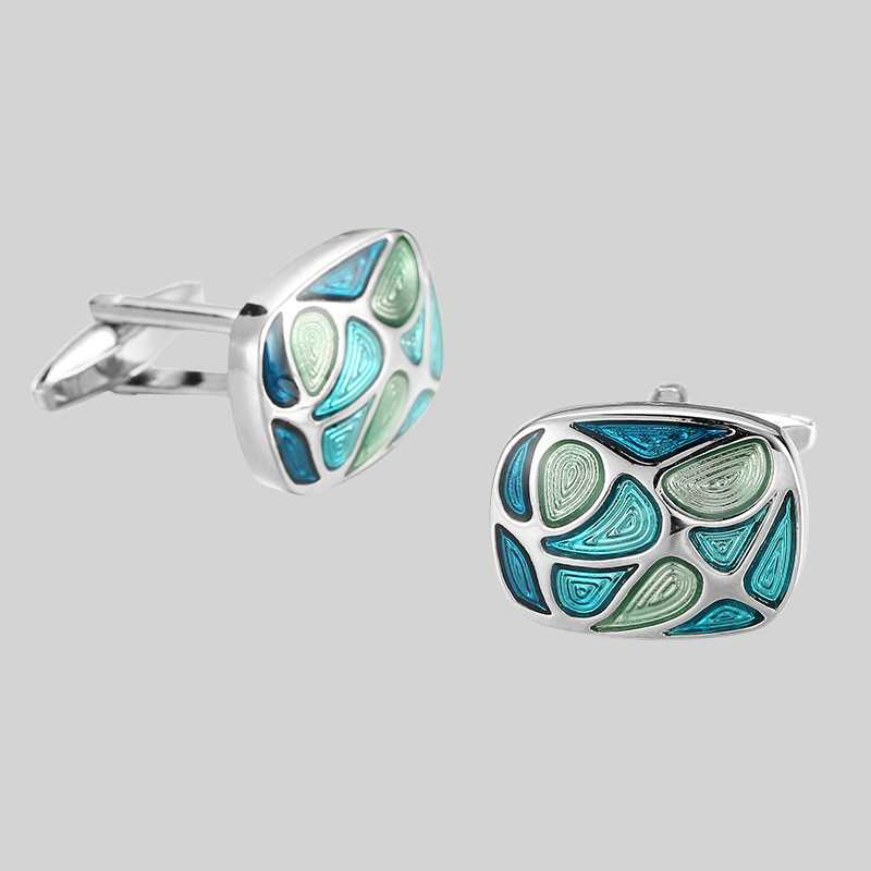 Blue Enamel Shell Cufflinks