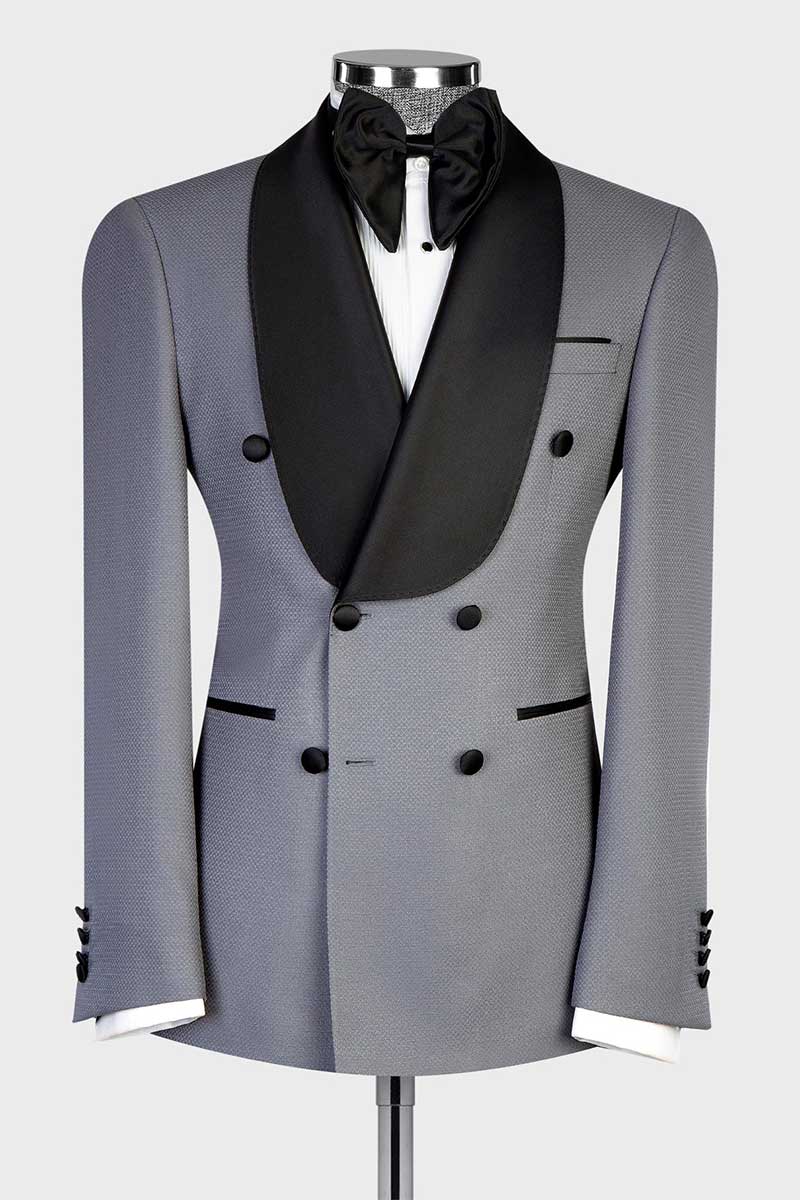 Gray Double-breasted 2-piece Tuxedo