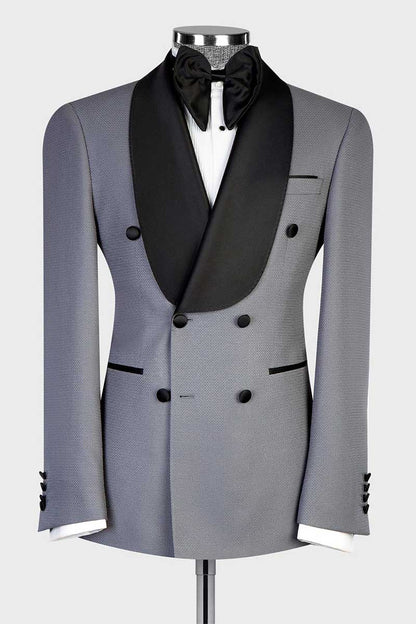 Gray Double-breasted 2-piece Tuxedo