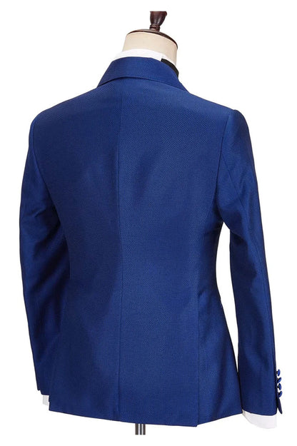 New Elegant Blue 2 Piece Peak Lapel Tuxedo