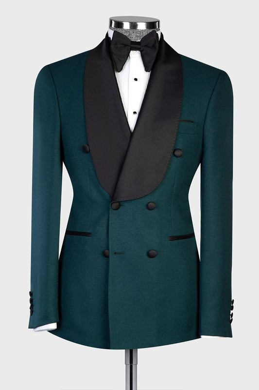 Green Double-breasted Shawl Lapel 2-piece Tuxedo