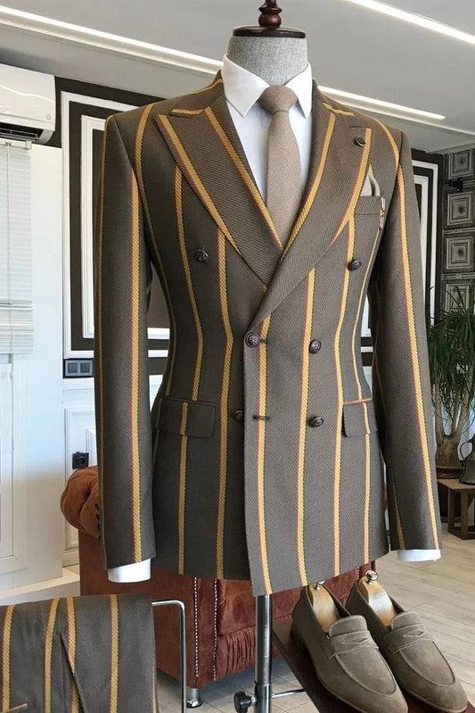 Double-breasted Stripe 2-piece Suit