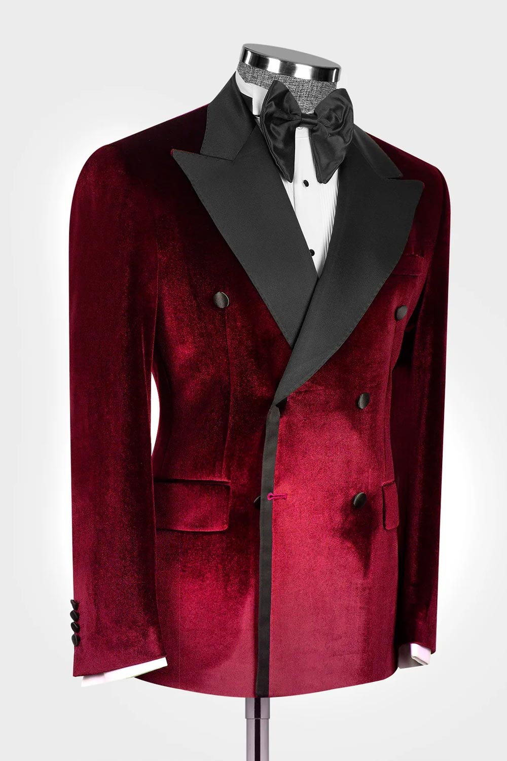 Burgundy Velvet 2-piece Blazer Suit Wedding Tuxedo