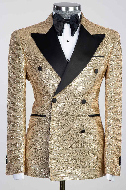 Sequins Double-breasted 2-piece Blazer Tuxedo