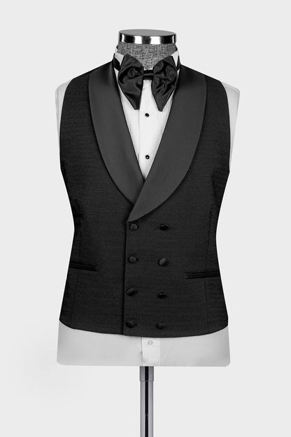 Black 3-piece Shawl Lapel Single Breasted Tuxedo