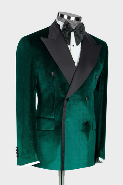Green Velvet 2-piece Blazer Suit Wedding Tuxedo