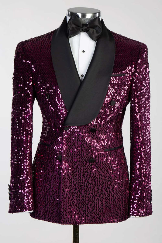 Sequins Double-breasted 2-piece Blazer Tuxedo