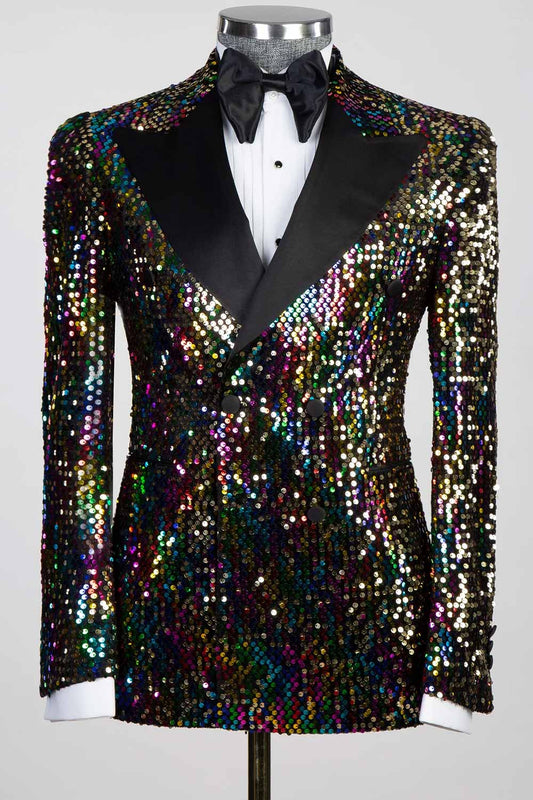 Colourful Sequins Double-breasted 2-piece Blazer Tuxedo