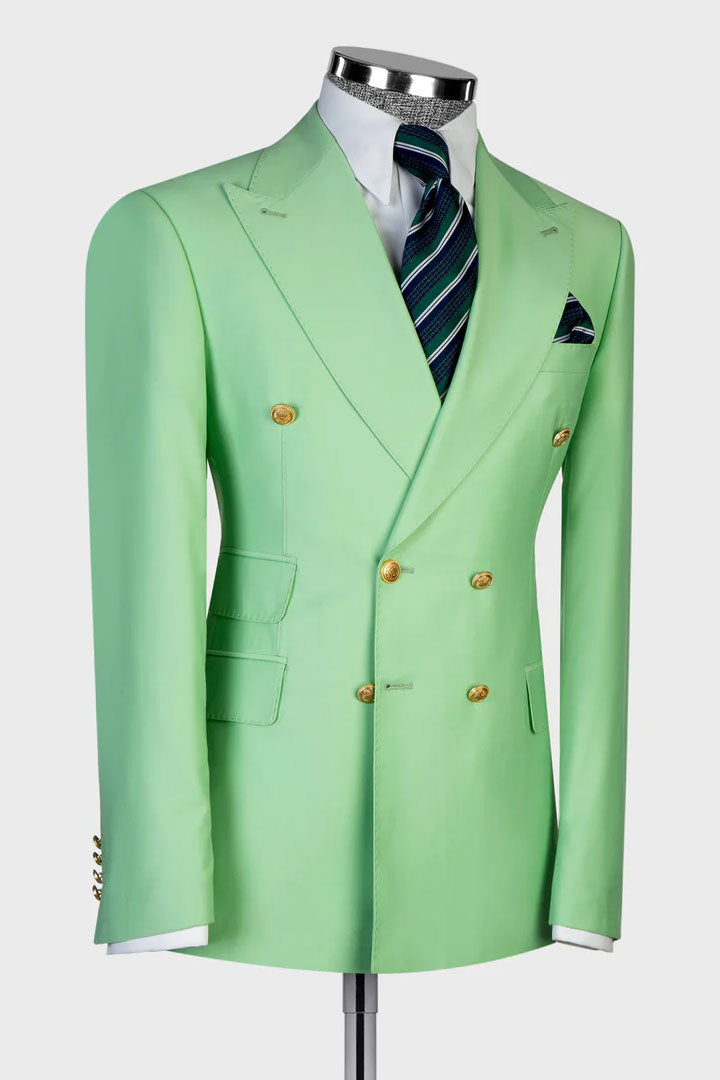 Double-breasted 2-piece Suit in Green