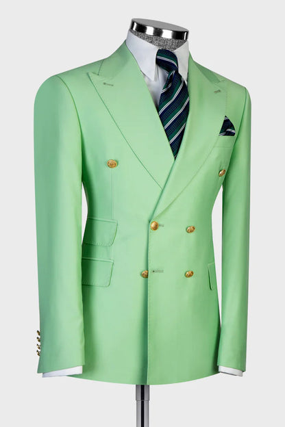 Double-breasted 2-piece Suit in Green