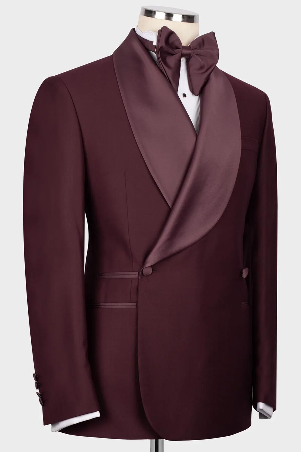 Men's Burgundy Two-button 2-piece Tuxedo