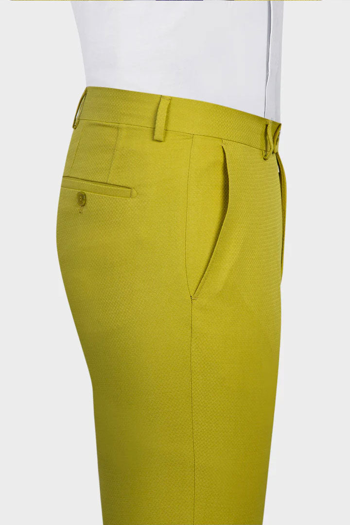 Double-breasted 2-piece Suit in Mustard Yellow