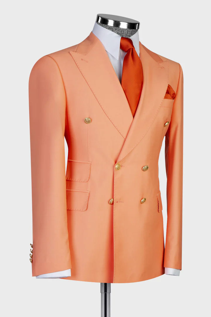 Double-breasted 2-piece Suit in Orange