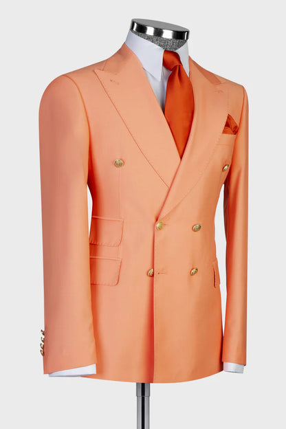 Double-breasted 2-piece Suit in Orange