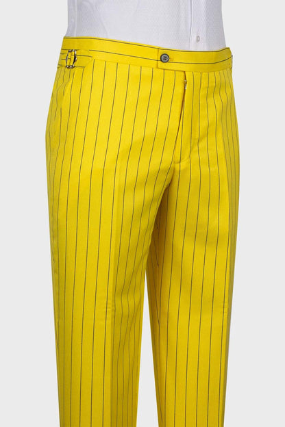 Stripe Peak Lapel 3-piece Suit in Yellow