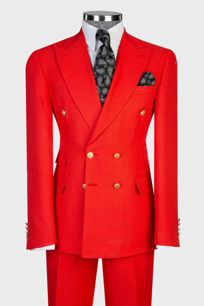 Double-breasted 2-piece Suit in Red