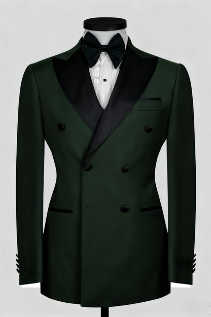 Green Double-breasted 2-Piece Tuxedo