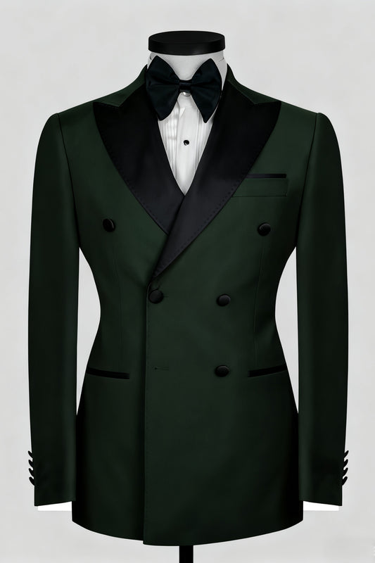 Green Double-breasted 2-Piece Tuxedo