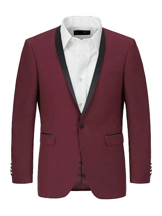 2 Piece Single Breasted Shawl Lapel Men Suits Red