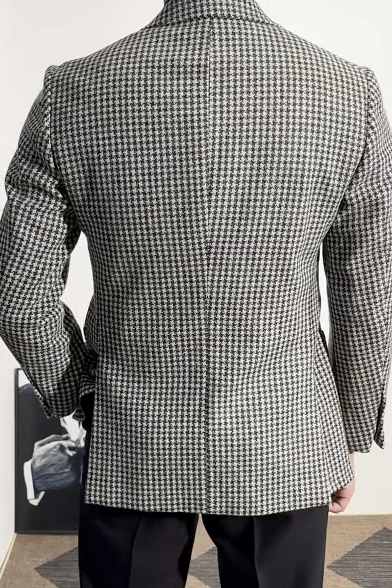 Houndstooth Notch Lapel 2-piece Blazer Suit