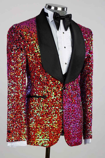Sequins Shawl Lapel 3-piece Tuxedo