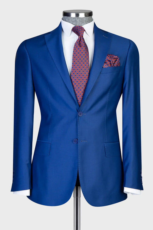 Notch Lapel 2-piece Suit for Business Formal Wear