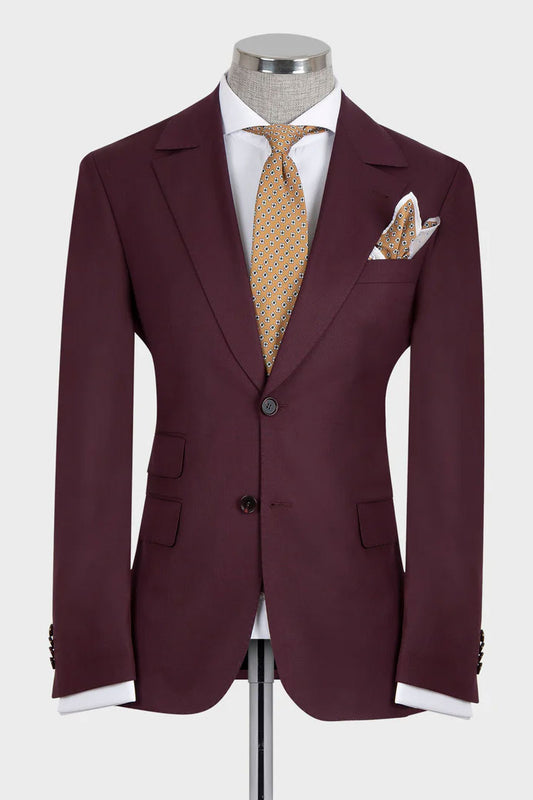 Burgundy 2-piece Suit for Business
