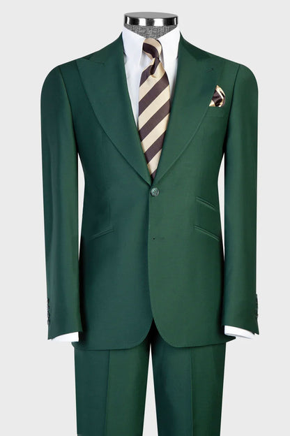 Wide Lapel 3-piece Suit in Green