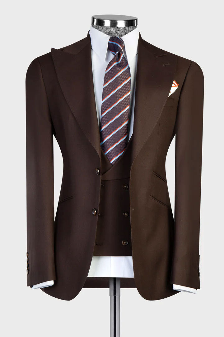 Chic Wide Peak Lapel 3-piece Suit