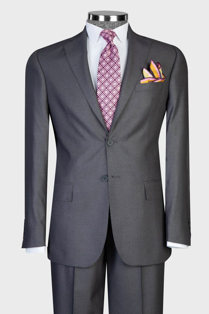 Two-button Notch Lapel 2-piece Suit for Business