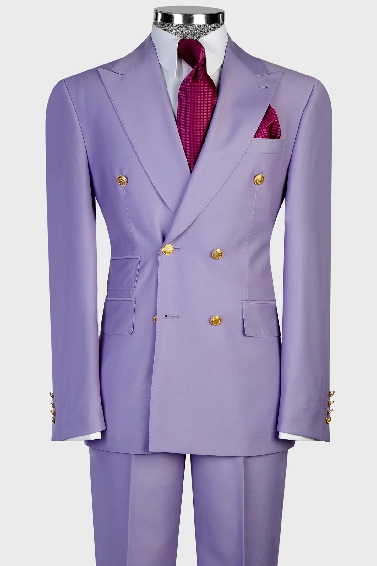Double-breasted 2-piece Suit in Purple