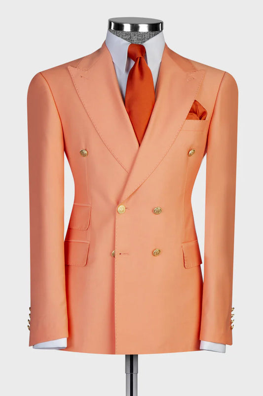 Double-breasted 2-piece Suit in Orange