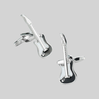 Men’s Silver Guitar Cufflinks