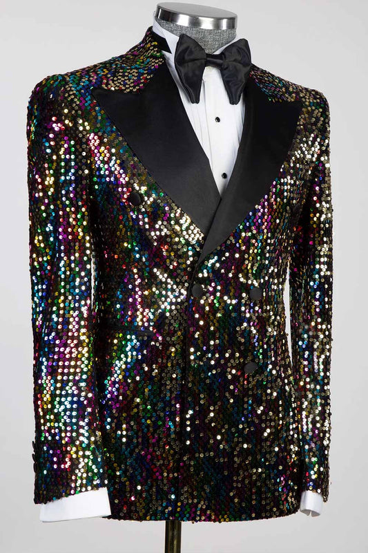 Colourful Sequins Double-breasted 2-piece Blazer Tuxedo