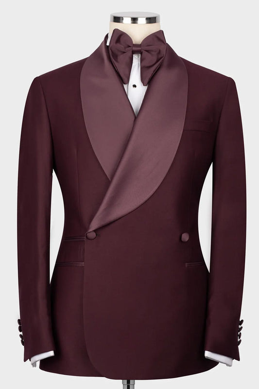 Men's Burgundy Two-button 2-piece Tuxedo