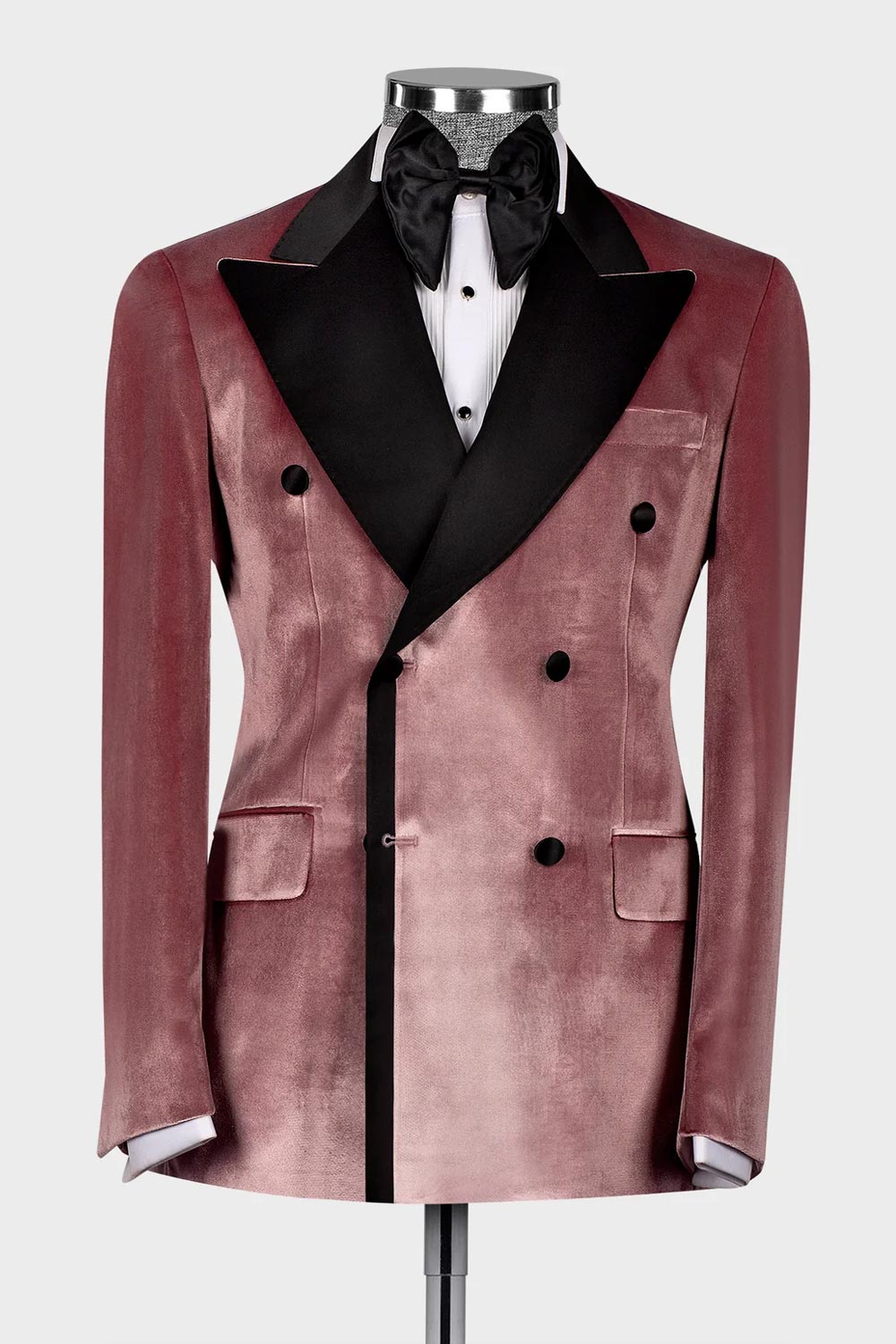 Dusty Pink Velvet 2-piece Blazer Suit Wedding Tuxedo