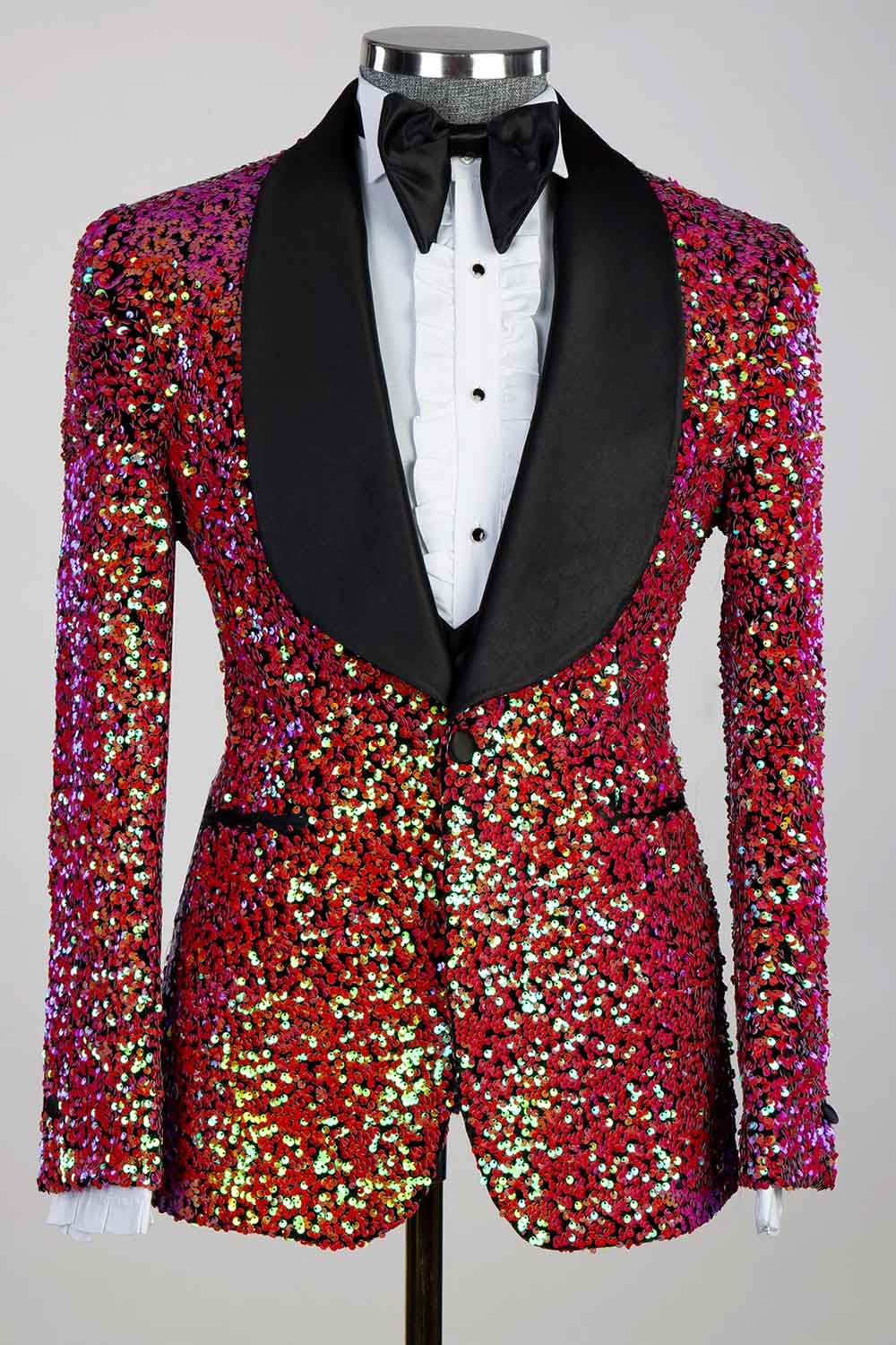 Sequins Shawl Lapel 3-piece Tuxedo