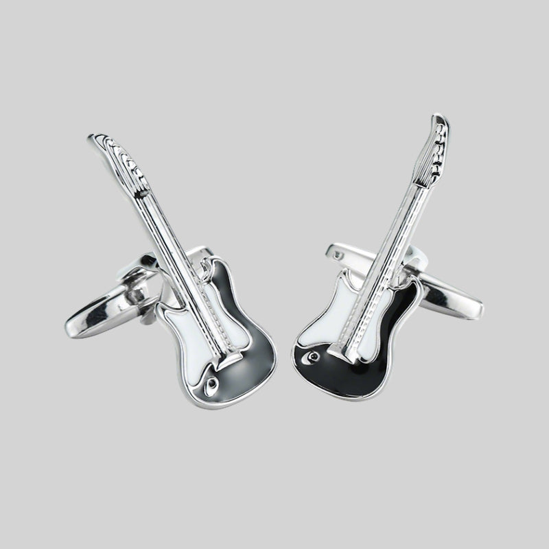 Men’s Silver Guitar Cufflinks