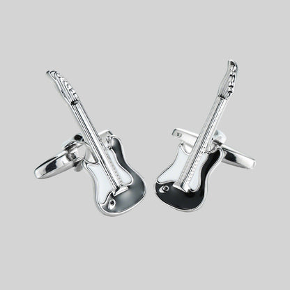 Men’s Silver Guitar Cufflinks