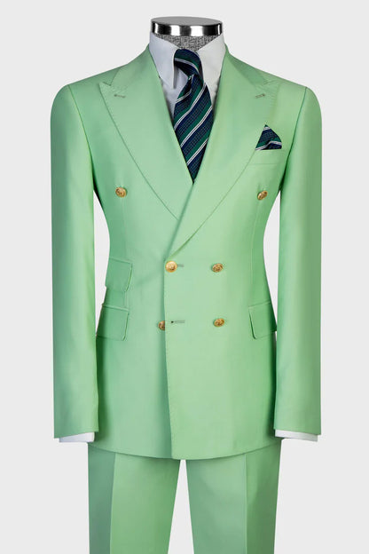 Double-breasted 2-piece Suit in Green