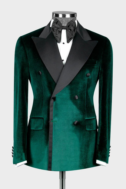 Green Velvet 2-piece Blazer Suit Wedding Tuxedo