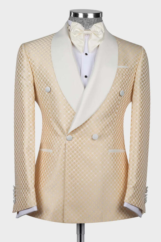 Jacquard Double-breasted 2-piece Blazer Tuxedo